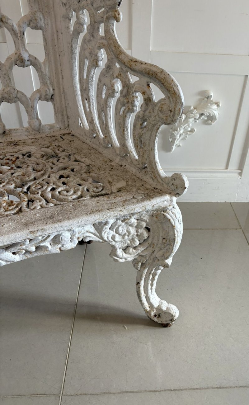 Superb Quality Antique Early Victorian Ornate Cast Iron Garden Seat - Image 11